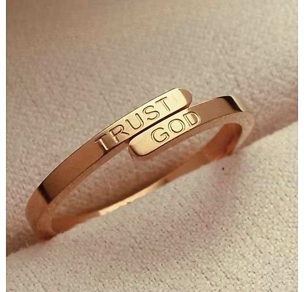 XCOAST Goldring Ring mit der Botschaft „TRUST GOD“ – ein Symbol für Glauben günstig online kaufen
