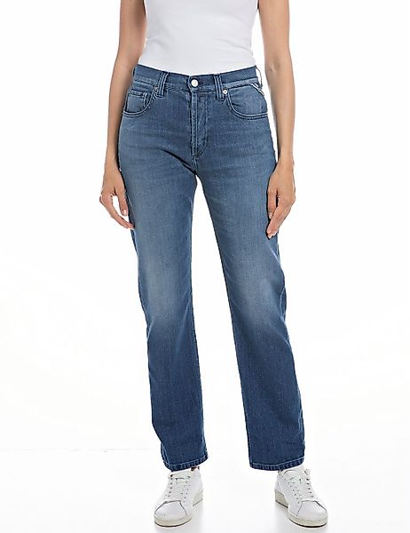 Replay Damen Jeans MAIJKE STRAIGHT - Straight Fit - Blau - Medium Blue Deni günstig online kaufen