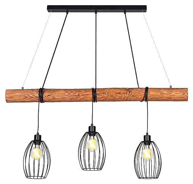 SPOT Light Pendelleuchte TRABO, 3-flammig, Braun, günstig online kaufen