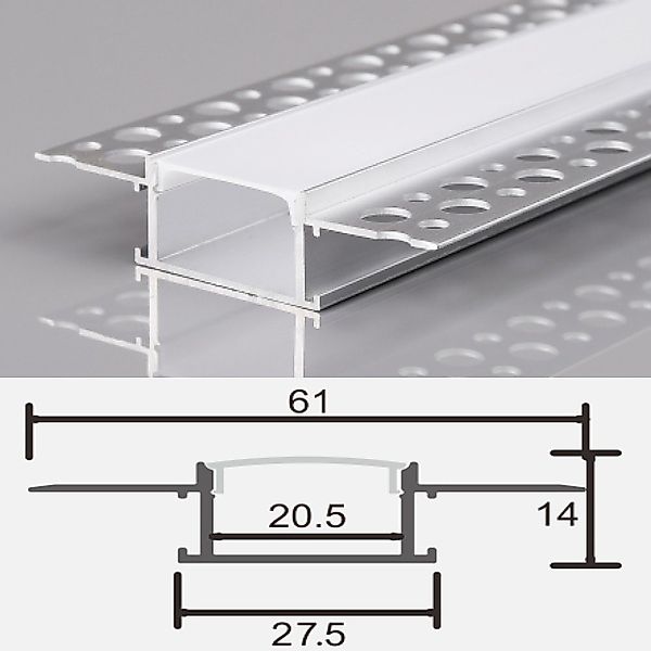 ENERGMiX LED-Stripe-Profil 2m Alu Profile Unterputz günstig online kaufen
