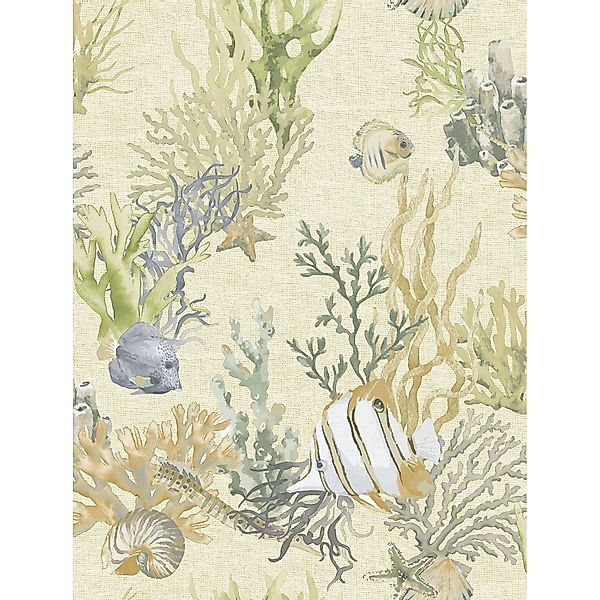 Sanders & Sanders Tapete Unterwasserwelt Hellgrün 53 cm x 10 m günstig online kaufen