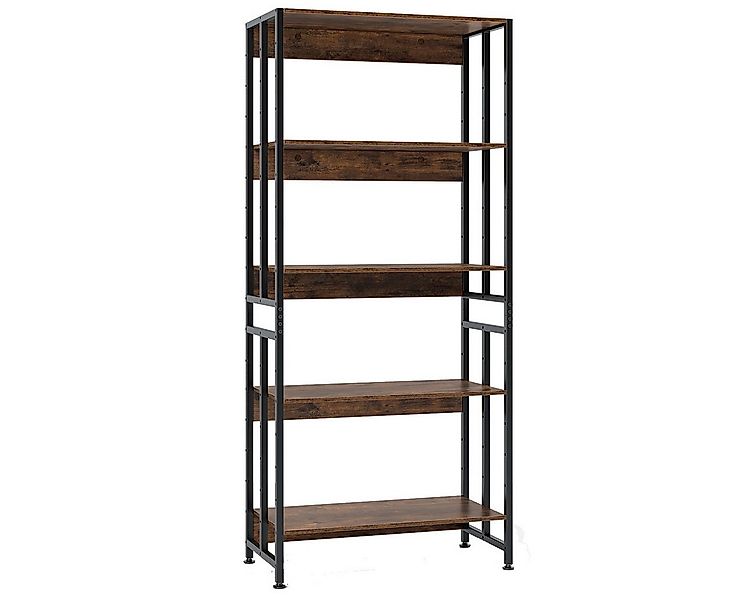 KOMFOTTEU Bücherregal Standregal, mit verstellbaren Regalböden, Kippschutz günstig online kaufen