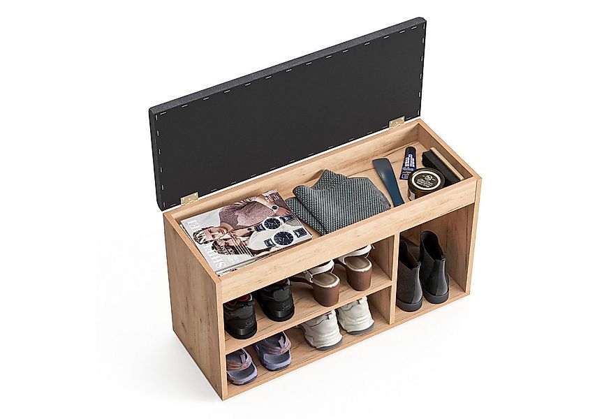 KOMTO Schuhbank Schuhregal Bank mit Stauraum Sitzfläche Schuhschrank mit Si günstig online kaufen