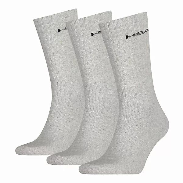 HEAD Unisex Crew Socken, 3er Pack - weicher Baumwollmix, einfarbig Grau 39- günstig online kaufen