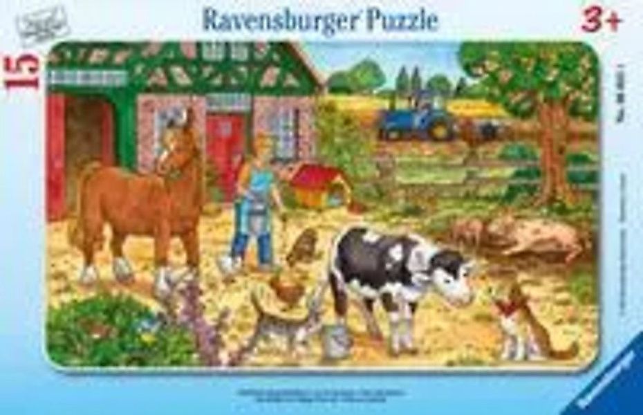 Ravensburger Puzzle Glückliches Bauernhofleben. 15 Teile Rahmenpuzzle, 15 P günstig online kaufen