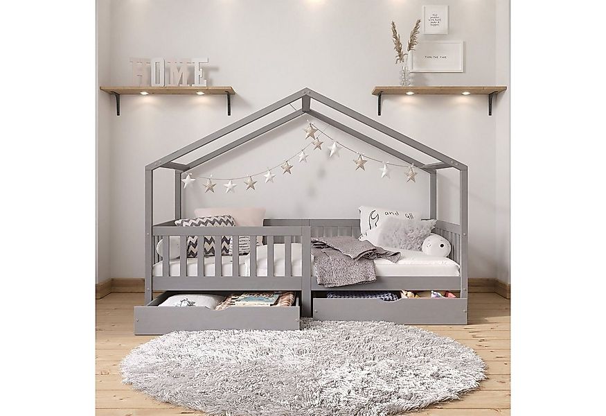 IDIMEX Kinderbett ELEA, Hausbett Montessori Bett Kinderbett Tipibett 90 x 2 günstig online kaufen