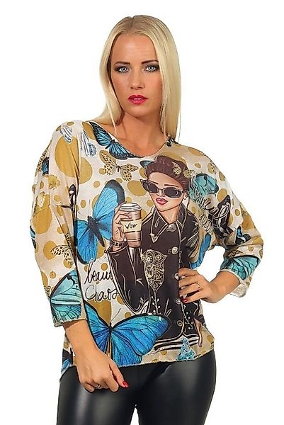 Mississhop Stillpullover Pop Art Damen Feintstrick Pullover Italy Bloger günstig online kaufen