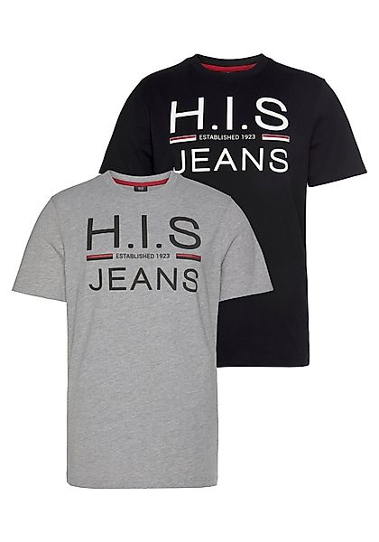 H.I.S Rundhalsshirt (Packung, 2er-Pack) schmal geschnitten, günstig online kaufen