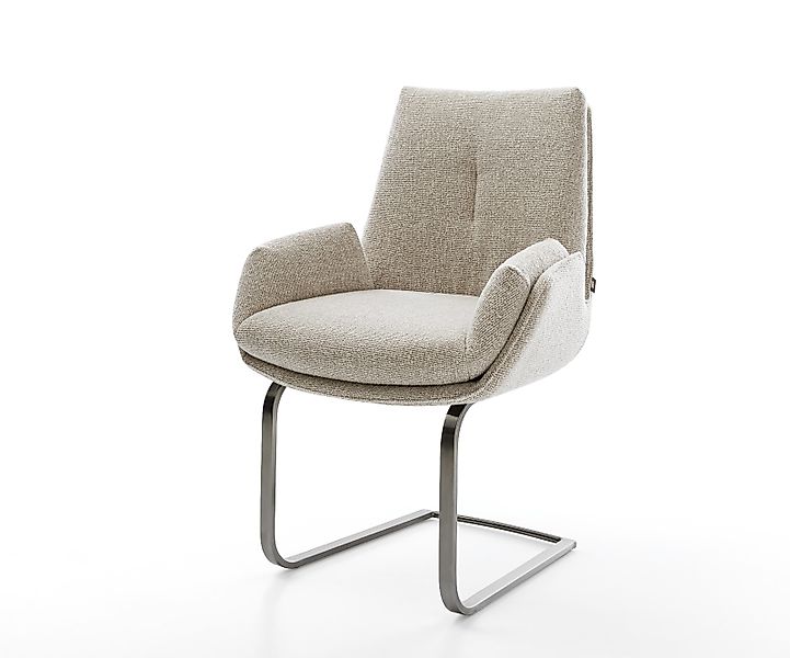 Freischwinger Clea-Flex Webstoff Soft Beige Freischwinger flach Graphit günstig online kaufen