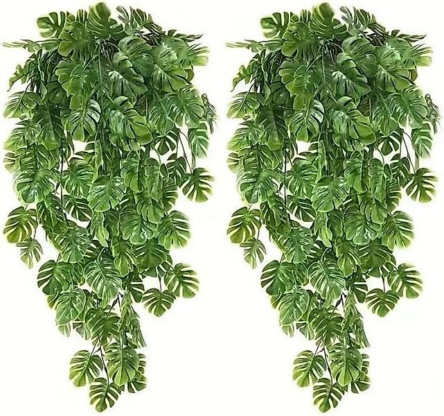 Kunstranke 2 Stück Künstliche Hängepflanze Hellgrüne Künstliche Monstera, C günstig online kaufen