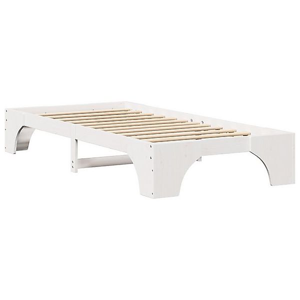 vidaXL Bett Bettgestell Weiß Holz 90 x 190 cm Minimalistisch Bettgestell (1 günstig online kaufen