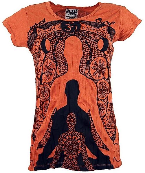 Guru-Shop T-Shirt Sure T-Shirt Meditation Buddha - rostorange Festival, Goa günstig online kaufen