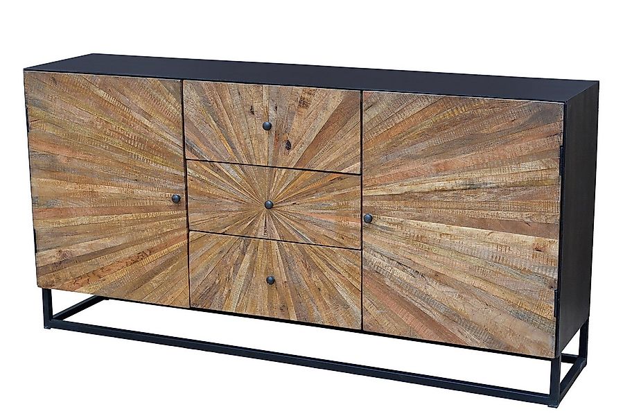 loft24 Sideboard Tanay, Anrichte Mehrzweckschrank, Mangoholz, Metallgestell günstig online kaufen