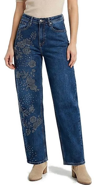 dy_mode Weite Jeans Damen Barrel-Jeans mit Glitzer-Verzierung Weit Bein Jea günstig online kaufen