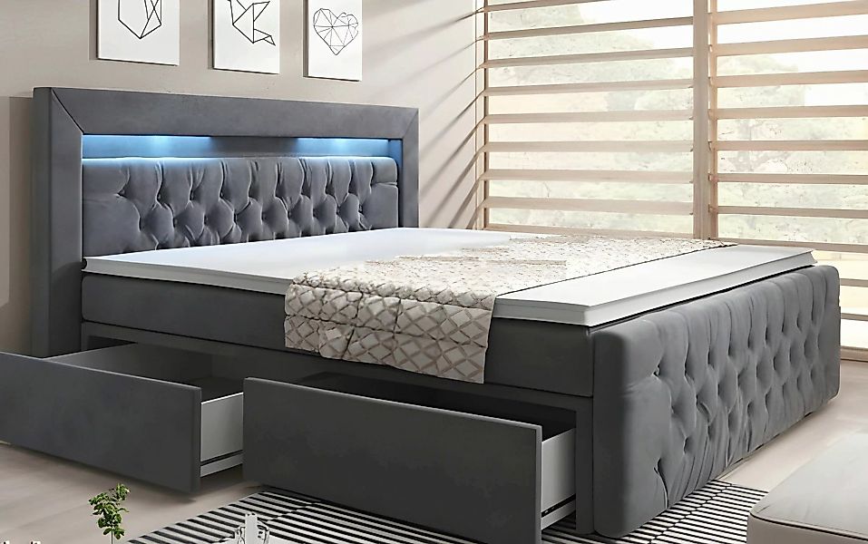 Luxusbetten24 Boxspringbett Sera, mit LED-Beleuchtung und günstig online kaufen