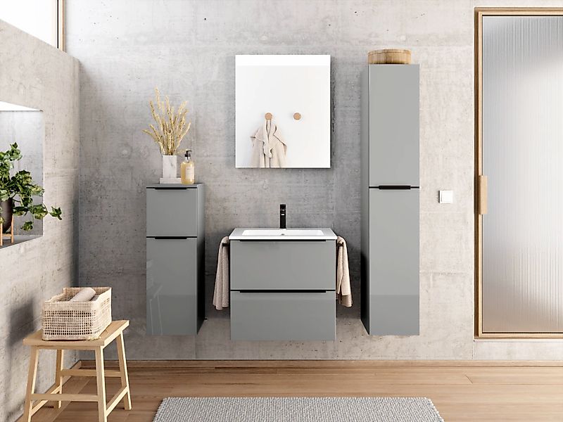 nobilia® Badmöbel-Set Levere, (4-St., vormontiert, mit günstig online kaufen