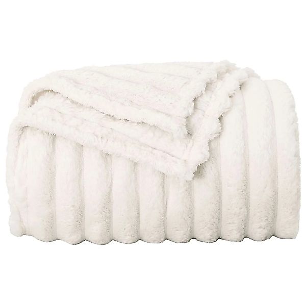 vidaXL Überwurfdecke Creme 150 x 130 cm Fleece 42016853 günstig online kaufen