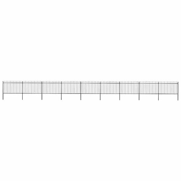 vidaXL Gartenzaun mit Speerspitze Stahl 1603,5 x 120 cm Schwarz 277628 günstig online kaufen