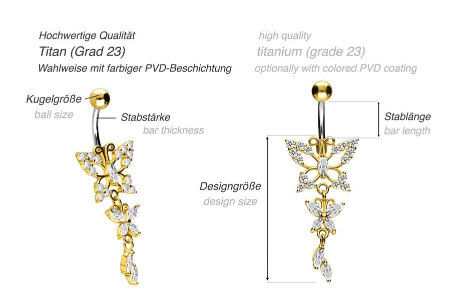 PIERCINGLINE Bauchnabelpiercing Titan Bananabell mit 925er günstig online kaufen