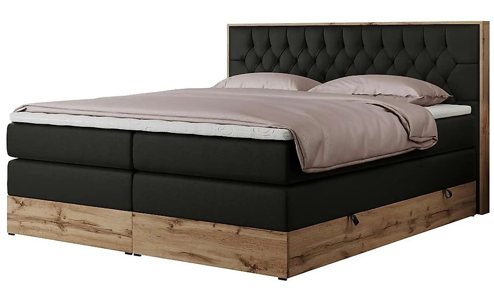 Boxspringbett mit Bettkasten Amore King ¦ schwarz ¦ Maße (cm): B: 208 H: 11 günstig online kaufen