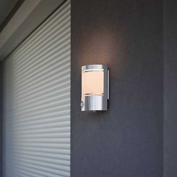 Außenwandlampe Cerno, Bewegungsmelder, Edelstahl günstig online kaufen