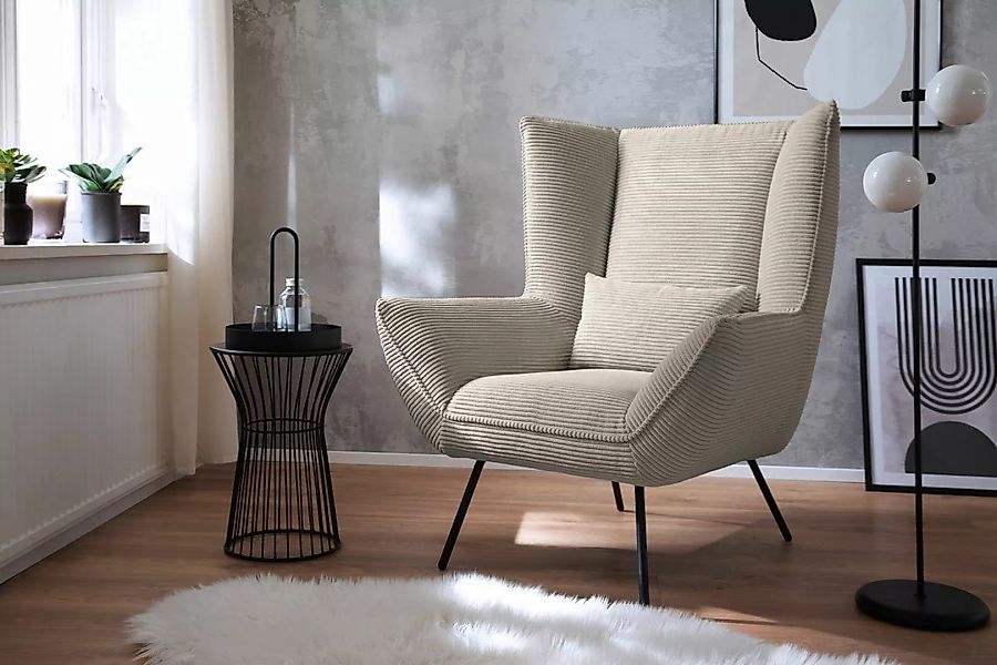 KAWOLA Sessel IVA Relaxsessel Cord steingrau günstig online kaufen