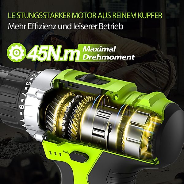 CONENTOOL Akku-Schraubendreher Akkuschrauber Akku-Bohrschrauber 36PCS Bohrm günstig online kaufen