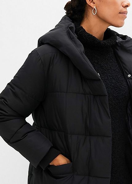 bonprix Steppmantel mit Kapuze und Druckknopfleiste günstig online kaufen
