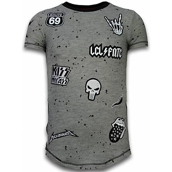 Local Fanatic  T-Shirt Long Asymmetrische Stickerei günstig online kaufen