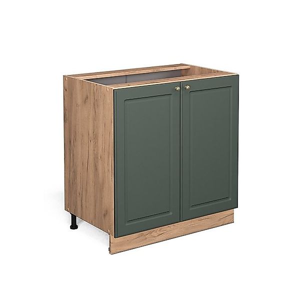 Vicco Spülenunterschrank Fame-Line Grün-Gold Landhaus/Goldkraft Eiche 80 cm günstig online kaufen