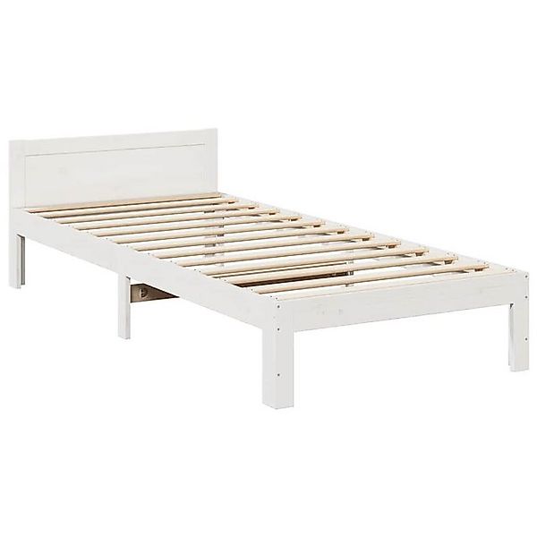 vidaXL Bett Massivholzbett ohne Matratze Weiß 90x200 cm Kiefernholz günstig online kaufen