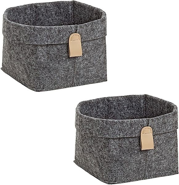 Zeller Present Aufbewahrungskorb "Aufbewahrungskorb, Filz, grau, 2-tlg." au günstig online kaufen