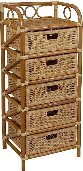Krines Home Badregal Rattan Standregal Kommode günstig online kaufen