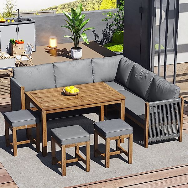 Odikalo Garten-Essgruppe Gartenlounge-Set Kissen Sofa Lounge günstig online kaufen