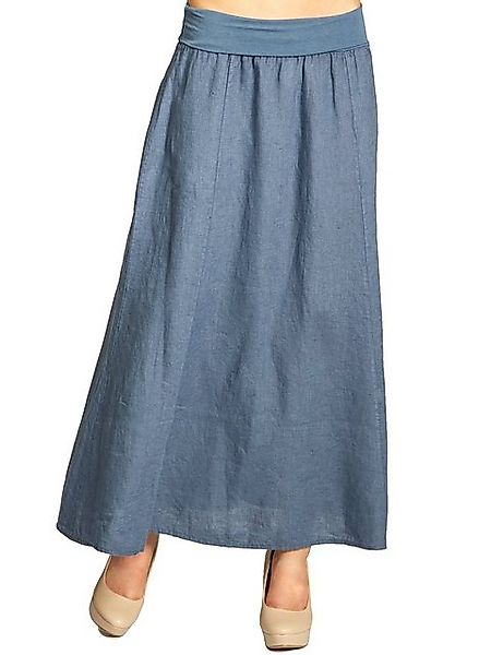 Caspar Faltenrock RO019 Damen langer Maxi Sommer Leinenrock günstig online kaufen