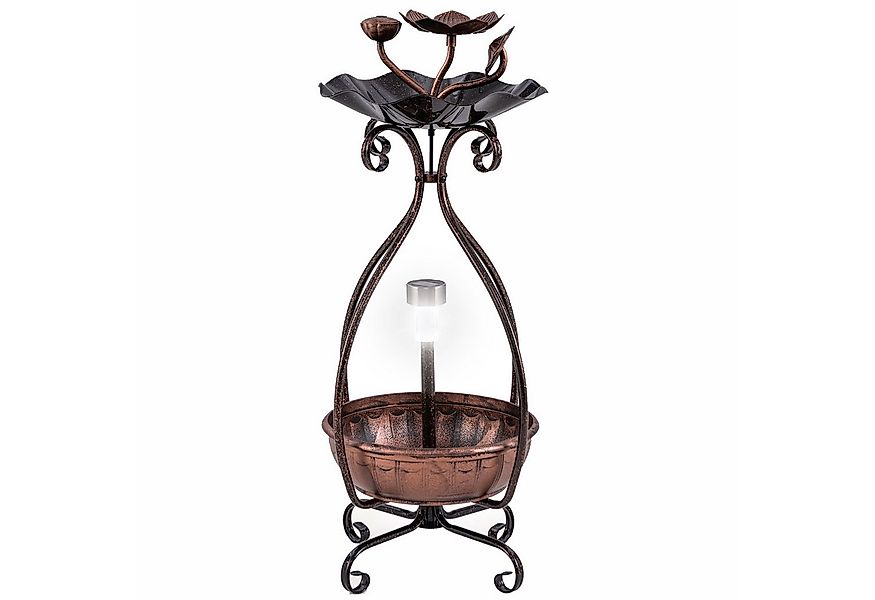 KOMFOTTEU Vogeltränke, Vogelbad mit Solar Licht & Blumentopf-Basis günstig online kaufen