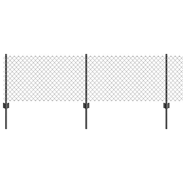 vidaXL Zaun mit Pfosten Grau 0,4 x 50 m Stahl und PVC 3336618 günstig online kaufen