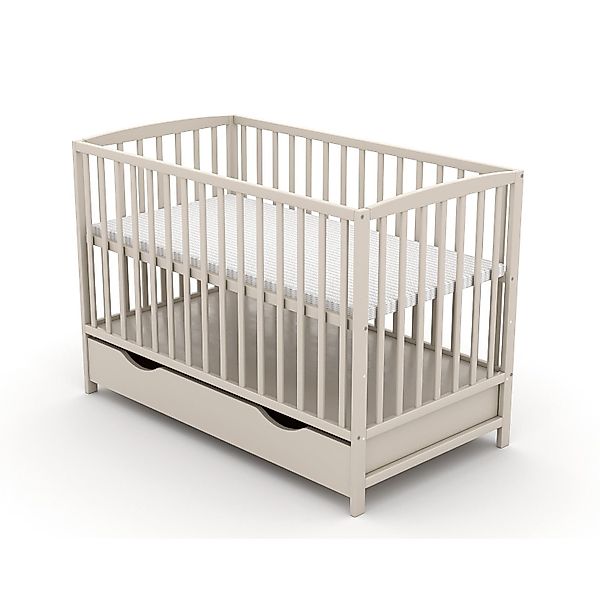 Baby-Delux Babybett MIlo Taupe Bettkasten Schutzgitter günstig online kaufen