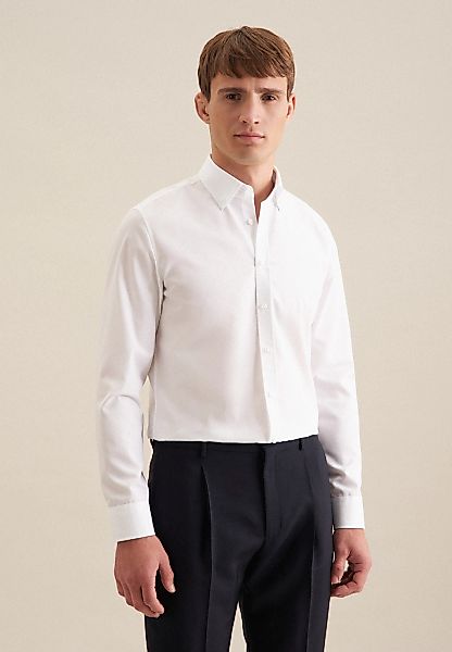 seidensticker Businesshemd "Shaped", Shaped Langarm Button-Down-Kragen Uni günstig online kaufen