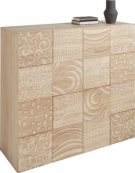 INOSIGN Highboard "Miro", Breite 121 cm mit dekorativem Siebdruck günstig online kaufen