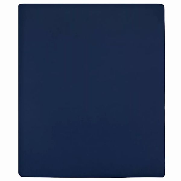 Vidaxl Spannbettlaken Jersey Marineblau 100x200 Cm Baumwolle günstig online kaufen