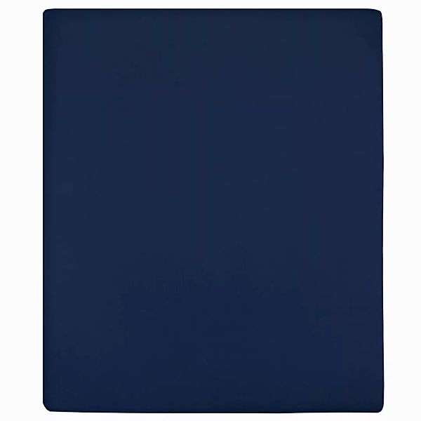 Vidaxl Spannbettlaken Jersey Marineblau 100x200 Cm Baumwolle günstig online kaufen