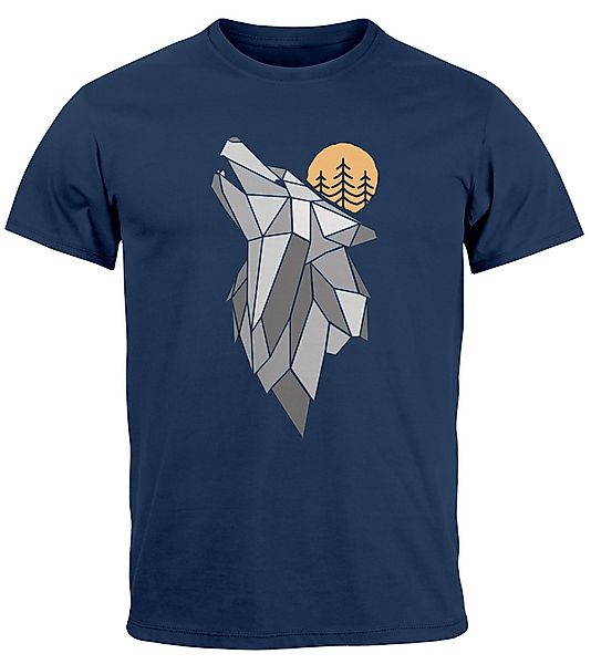 Neverless Print-Shirt Herren T-Shirt Aufdruck Wolf günstig online kaufen