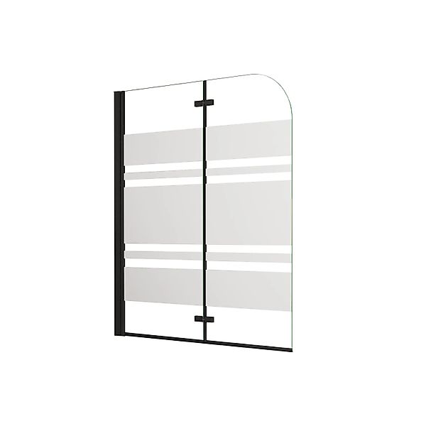 AICA 90x140cm Schwarz Faltwand 2 teilig Badewanneaufsatz Duschwand Badwanne günstig online kaufen
