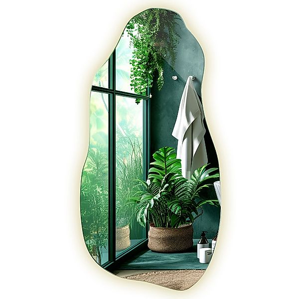 Tulup LED Spiegel Unregelmäßiger Spiegel Mit LED 50x100 cm Unförmiger Spieg günstig online kaufen