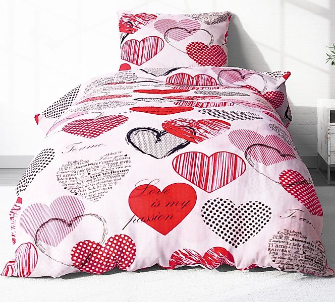 Heubergshop Bettwäsche, Renforcé, 2 teilig, 135x200cm + 80x80cm - Love Lieb günstig online kaufen