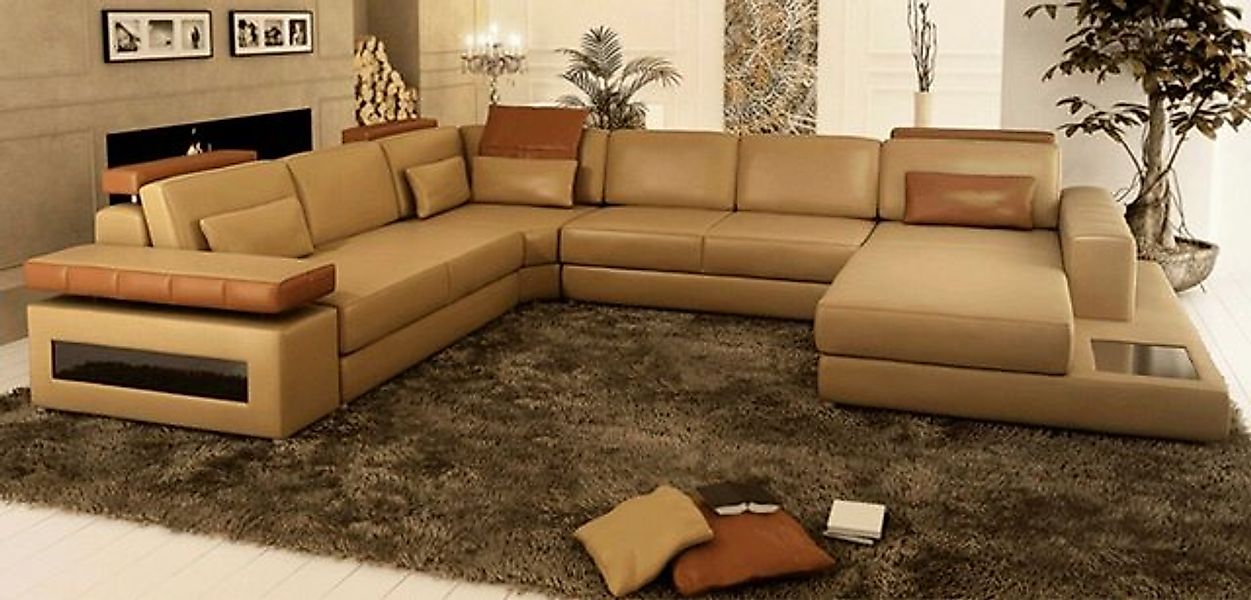 JVmoebel Ecksofa Sofa U-Form Möbel Garnitur Sofas Couch Leder Wohnlandschaf günstig online kaufen