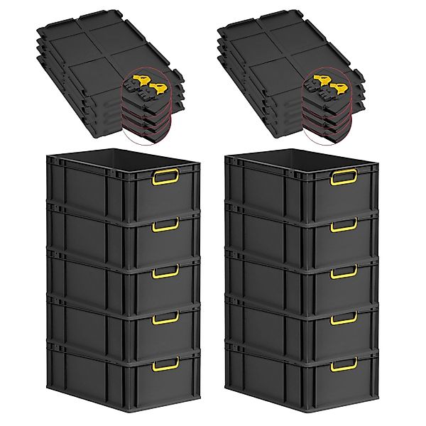 PROREGAL SuperSparSet 10x Eurobox Nextgen Color Mit Scharnierdeckel HxBxT 2 günstig online kaufen