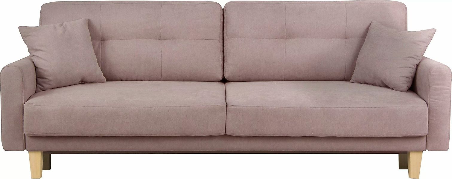 Home affaire 3-Sitzer "TRIPLO optionale Schlafsofa mit Bettkasten, Maße B/T günstig online kaufen