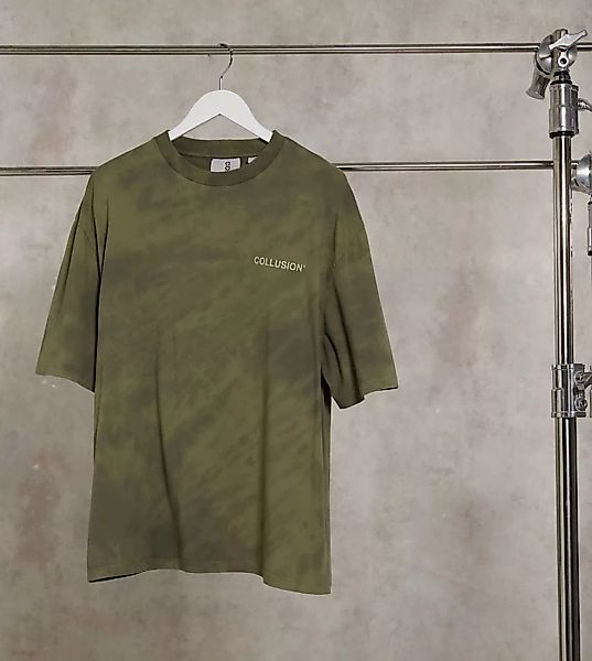 COLLUSION – Oversize-T-Shirt mit Logo und mehrfarbiger Waschung günstig online kaufen